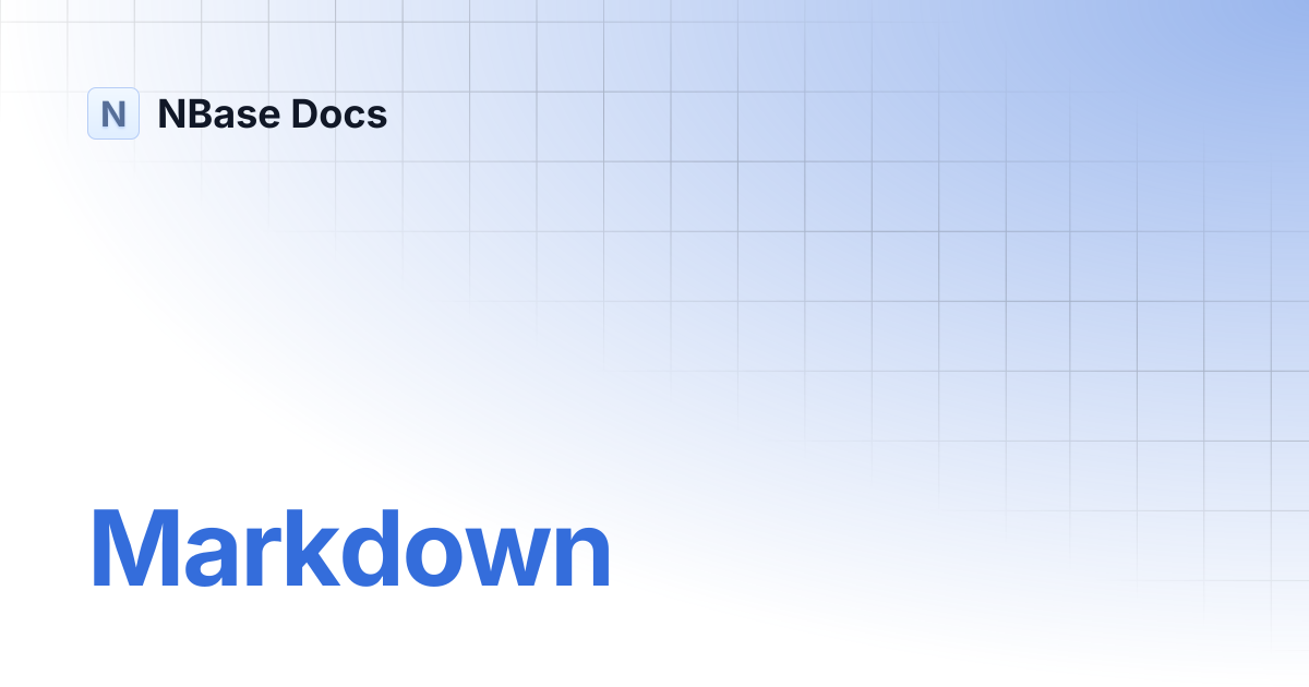 Markdown | NBase Docs
